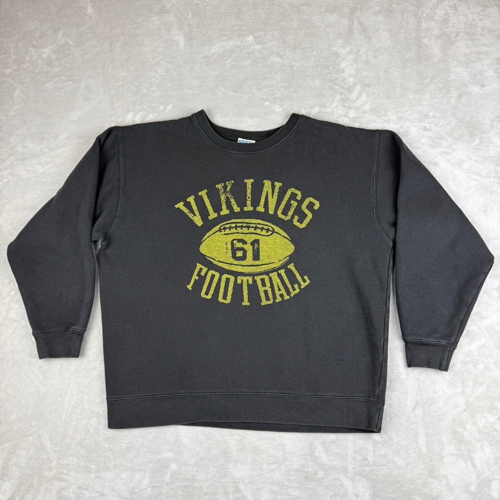 Junk Food Minnesota Vikings Football Sweatshirt Mens XL Black Graphic Print Y2K